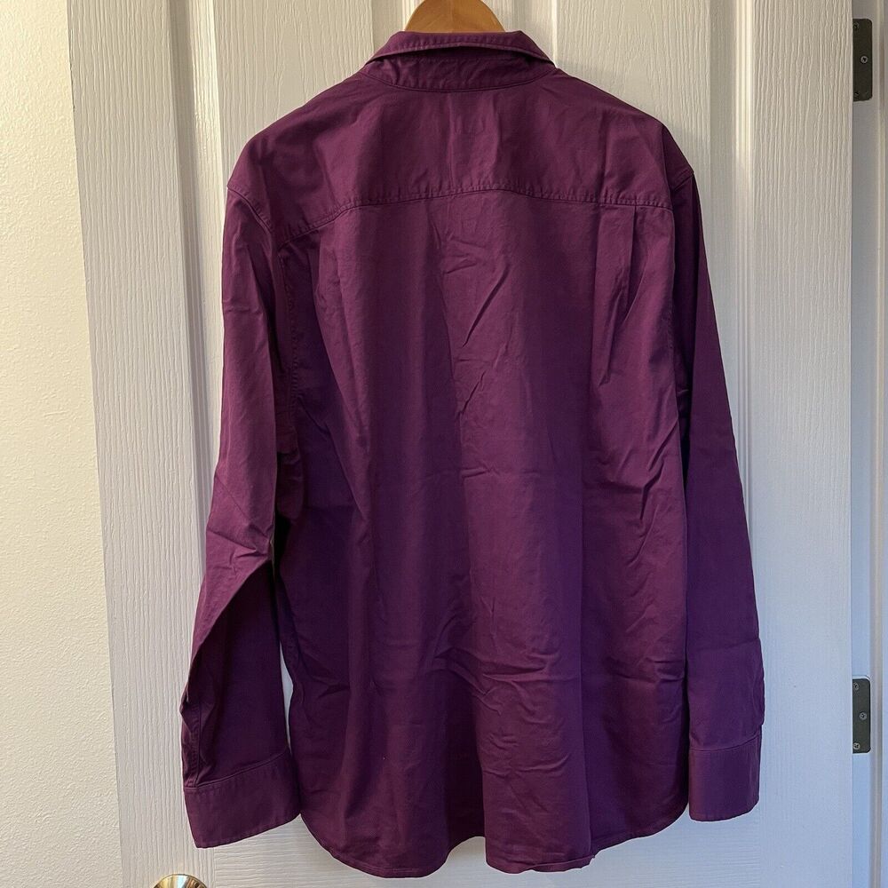 Tommy Bahama Men's XL Shirt Oasis Twill Solid Thistle Purple Silk Blend - Picture 8 of 14